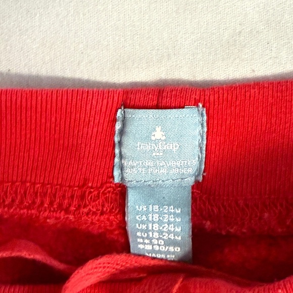 GAP - Bright Red Toddler Joggers/Sweatpants - Picture 2 of 5